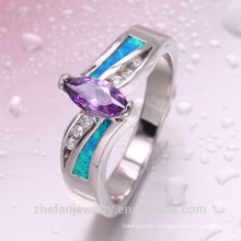 blue fire opal rings for women with best quality and low price